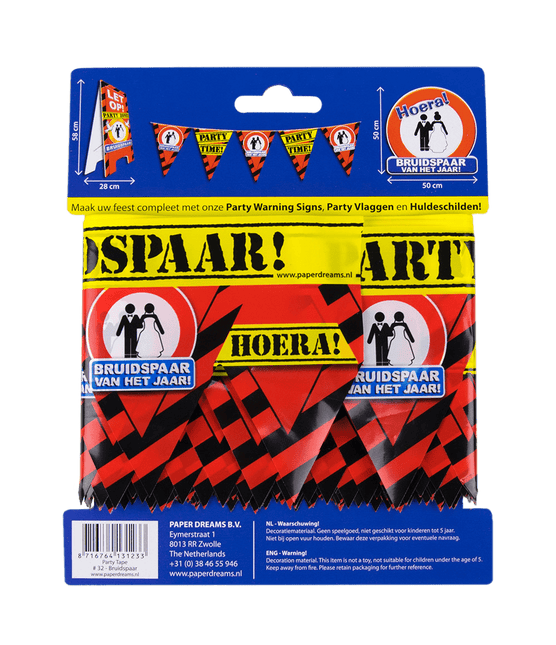 Afzetlint Bruidspaar van het Jaar 12m van Paper Dreams koop je bij Partywinkel
