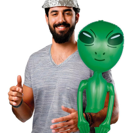 Alien Opblaas Groen 90cm van Fiestas Guirca koop je bij Partywinkel