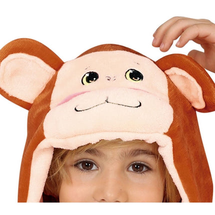 Apen Onesie Kind Bruin 5 - 6 jaar | 110 - 115cm van Fiestas Guirca koop je bij Partywinkel
