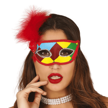 Arlequi Masker Veer van Fiestas Guirca koop je bij Partywinkel
