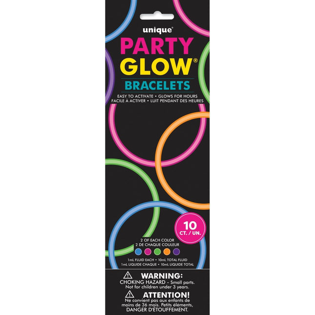 Armbanden Glow In The Dark 10st van Unique koop je bij Partywinkel