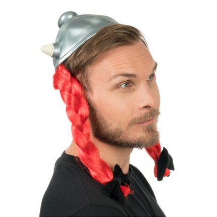 Asterix Obelix Helm met Rode Vlechten 52x40cm van CHAKS koop je bij Partywinkel