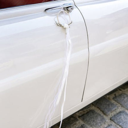 Autodecoratie Bruiloft Wit van Partydeco koop je bij Partywinkel