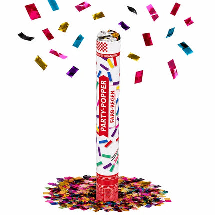 Gekleurde Confetti Kanon Metallic 40cm