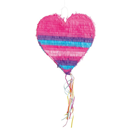 Hart Pinata Blauw Roze 40cm