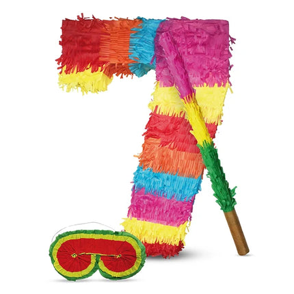 Cijfer 7 Piñata Set 3-delig 45cm
