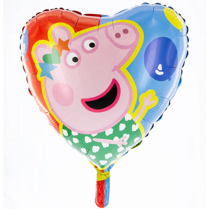 Peppa Pig Helium Ballon Gekleurd Hart Leeg 45cm