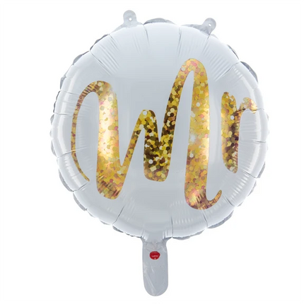 Witte Helium Ballon Mr Leeg 45cm