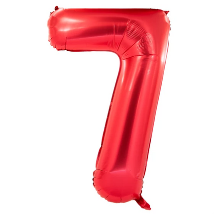 7 Jaar Cijfer Ballon Rood 1m
