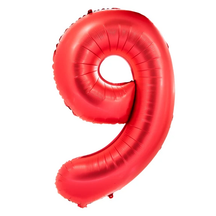 9 Jaar Cijfer Ballon Rood 1m