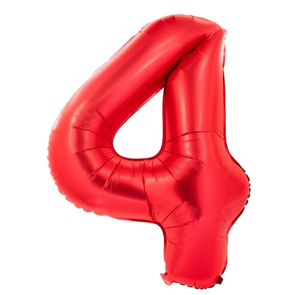 4 Jaar Cijfer Ballon Rood 1m