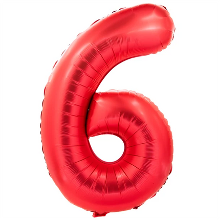 6 Jaar Cijfer Ballon Rood 1m