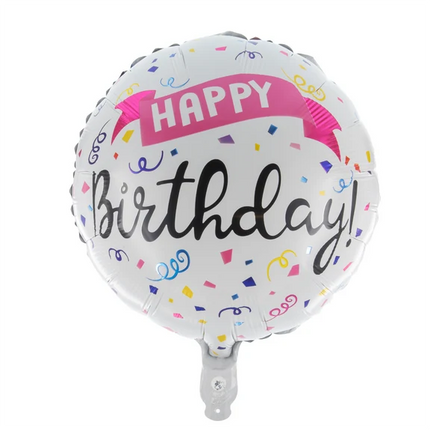 Happy Birthday Helium Ballon Confetti Leeg 45cm