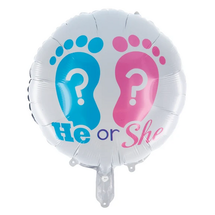Gender Reveal Helium Ballon Voeten Leeg 45cm