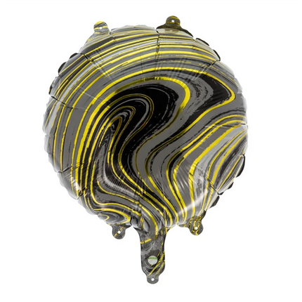Zwarte Helium Ballon Goud Lijnen Leeg 45cm
