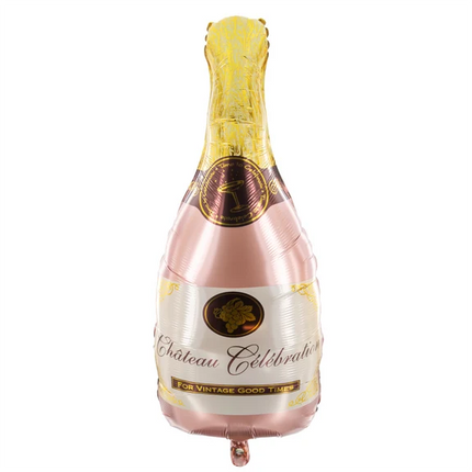 Champagne Fles Helium Ballon Roze Leeg 49cm