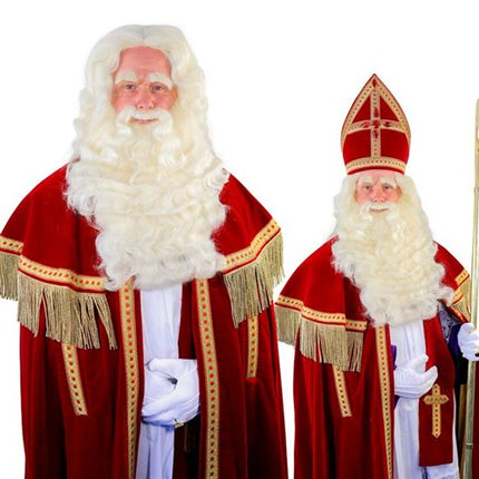Sinterklaas Nep Baard Wit Deluxe