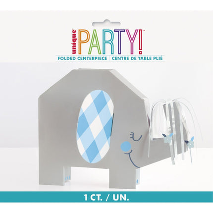 Baby Olifant Tafeldecoratie Blauw 23cm van Unique koop je bij Partywinkel