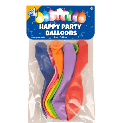 Ballonnen 14 Jaar Meerkleurig 30cm 8st van Paper Dreams koop je bij Partywinkel
