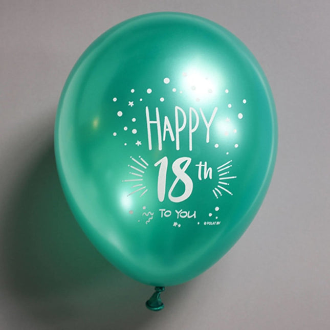 Ballonnen 18 jaar Happy 18th 33cm 6st van Folat koop je bij Partywinkel