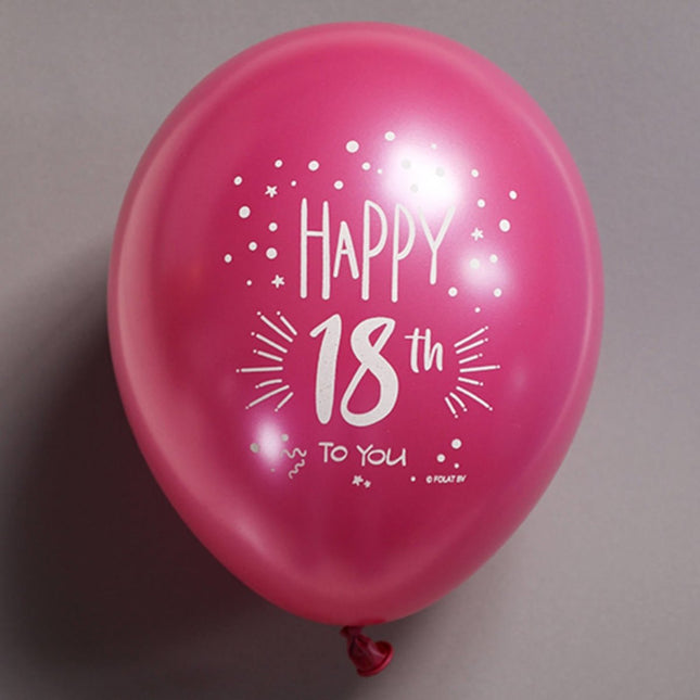 Ballonnen 18 jaar Happy 18th 33cm 6st van Folat koop je bij Partywinkel