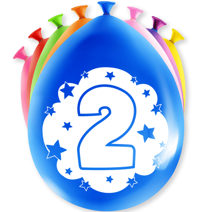 Ballonnen 2 Jaar Hoera 30cm 8st van Paper Dreams koop je bij Partywinkel