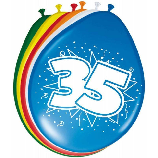 Ballonnen 35 Jaar 30cm 8st van Folat koop je bij Partywinkel