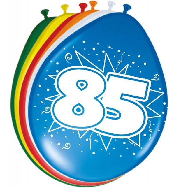 Ballonnen 85 Jaar 30cm 8st van Folat koop je bij Partywinkel