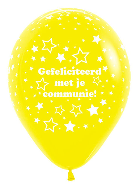 Ballonnen Communie Stars Yellow 30cm 25st van Sempertex koop je bij Partywinkel