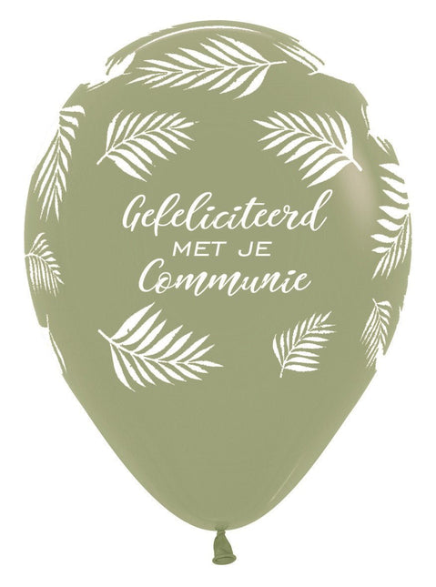 Ballonnen Gefeliciteerd Met Je Communie Palms Eucalyptus 30cm 25st van Sempertex koop je bij Partywinkel