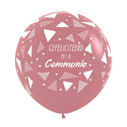 Ballonnen Gefeliciteerd Met Je Communie Triangles Rosewood 61cm 3st van Sempertex koop je bij Partywinkel