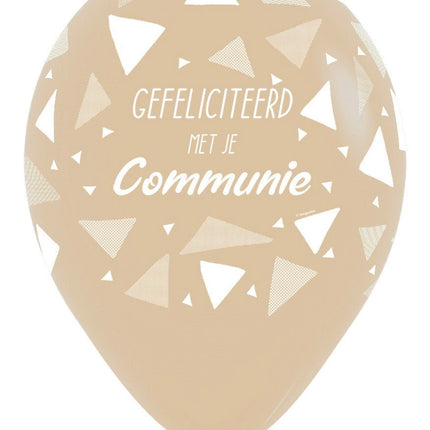Ballonnen Gefeliciteerd Met Je Communie Triangles White Sand 30cm 25st van Sempertex koop je bij Partywinkel