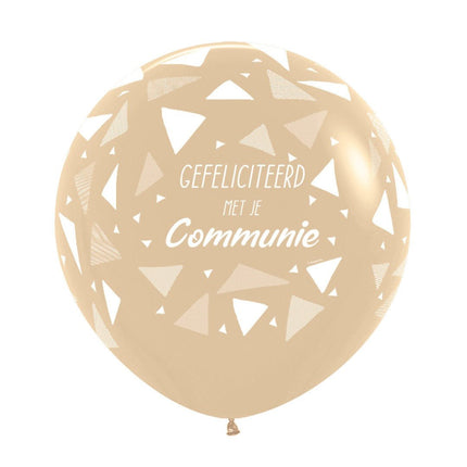 Ballonnen Gefeliciteerd Met Je Communie Triangles White Sand 61cm 3st van Sempertex koop je bij Partywinkel