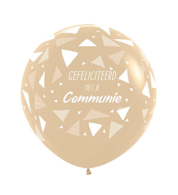 Ballonnen Gefeliciteerd Met Je Communie Triangles White Sand 61cm 3st van Sempertex koop je bij Partywinkel
