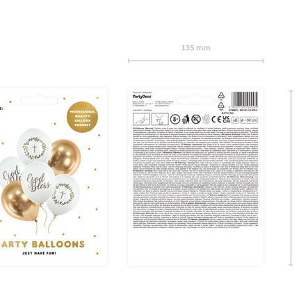 Ballonnen God Bless Mix 30cm 6st van Partydeco koop je bij Partywinkel