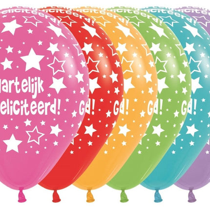 Ballonnen Hartelijk Gefeliciteerd Mix 30cm 25st van Sempertex koop je bij Partywinkel