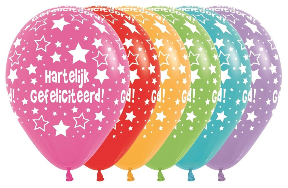 Ballonnen Hartelijk Gefeliciteerd Mix 30cm 25st van Sempertex koop je bij Partywinkel