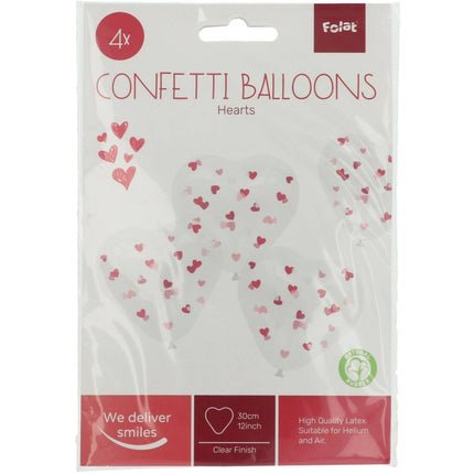 Roze Hartjes Ballonnen 30cm 4st van Folat koop je bij Partywinkel
