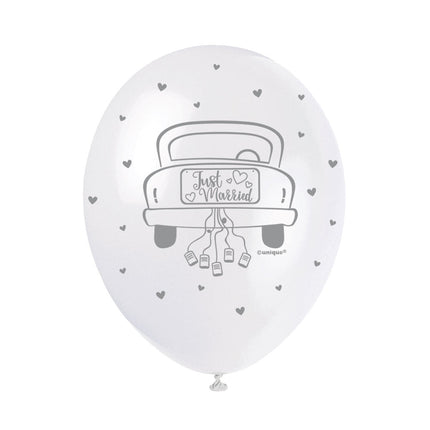 Ballonnen Just Married 30cm 5st van Unique koop je bij Partywinkel