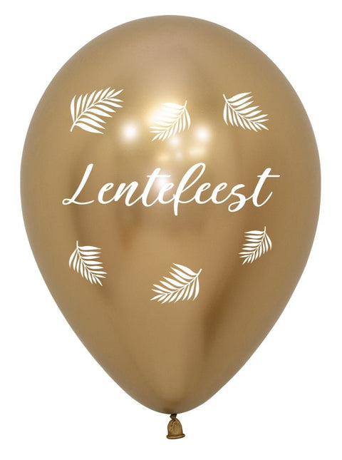 Ballonnen Lentefeest Palms Reflex Gold 30cm 25st van Sempertex koop je bij Partywinkel