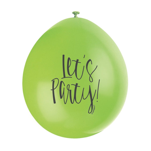 Ballonnen Lets Party 28cm 10st van Unique koop je bij Partywinkel