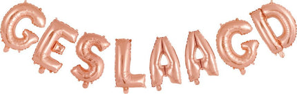 Ballonnen Letter Geslaagd Rose Goud Leeg 41cm van WeFiesta koop je bij Partywinkel