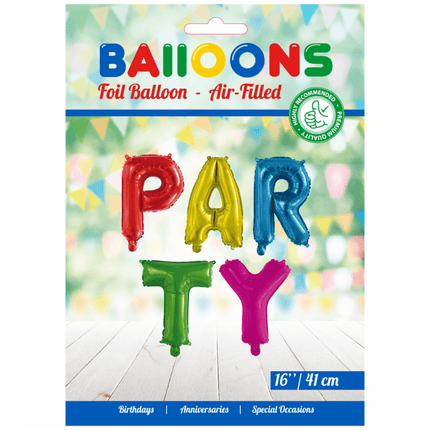Ballonnen Letter Set Party Gekleurd 41cm van WeFiesta koop je bij Partywinkel