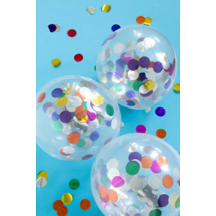 Ballonnen met Meerkleurige Folie Confetti 30cm - 4 stuks van Folat koop je bij Partywinkel