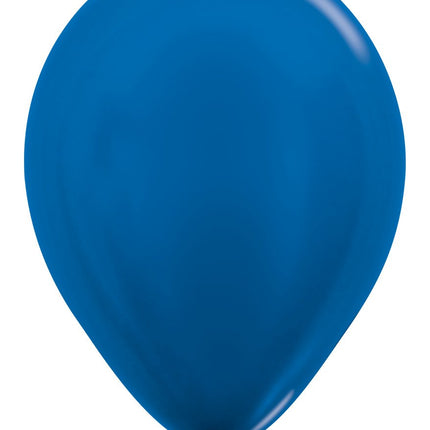 Ballonnen Metallic Blue 30cm 50st van Sempertex koop je bij Partywinkel