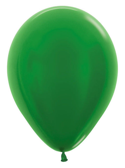 Ballonnen Metallic Green 30cm 50st van Sempertex koop je bij Partywinkel