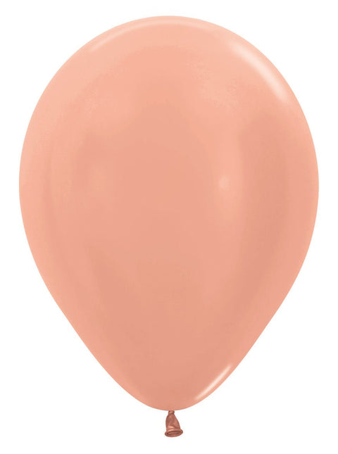 Ballonnen Metallic Rose Gold 30cm 50st van Sempertex koop je bij Partywinkel