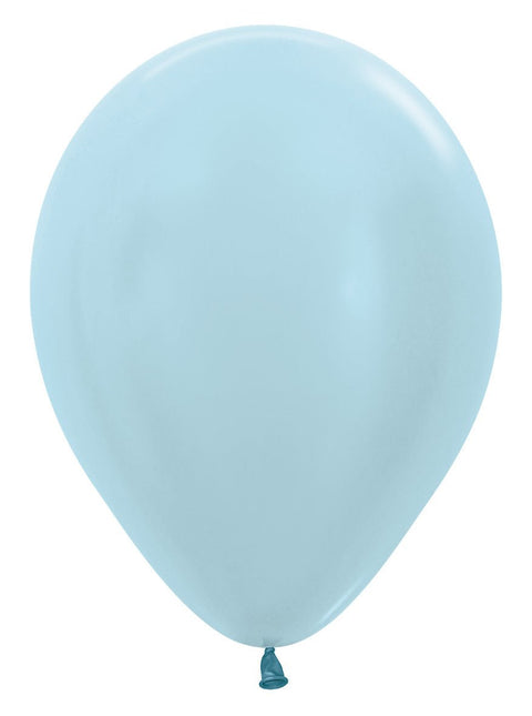 Ballonnen Pearl Blue 30cm 50st van Sempertex koop je bij Partywinkel