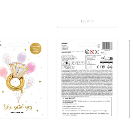 Ballonnen Set She Said Yes 6st van Partydeco koop je bij Partywinkel