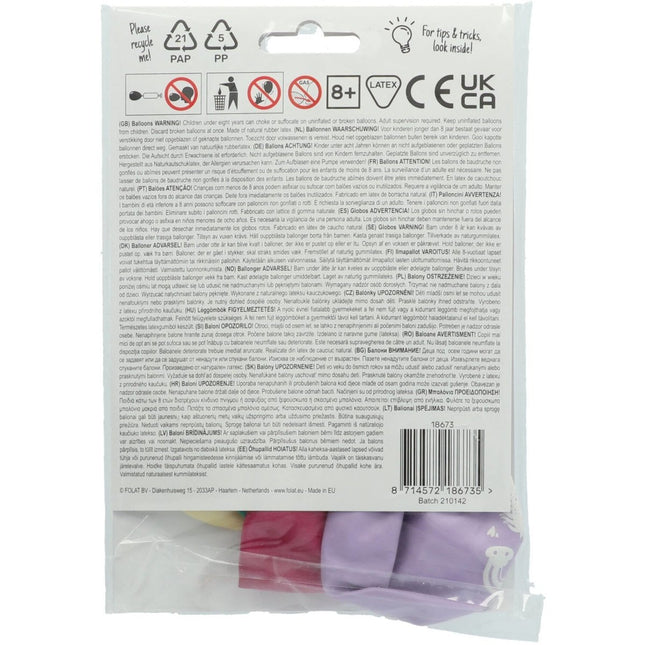 Ballonnen Unicorn & Regenboog 33cm 6st van Folat koop je bij Partywinkel